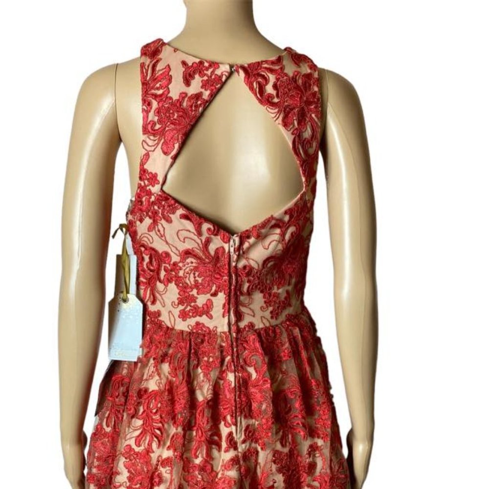 Party Dres SAY YES TO THE DRESS / Red   Sleeve Above The Knee Juniors Dress - Picture 5 of 8
